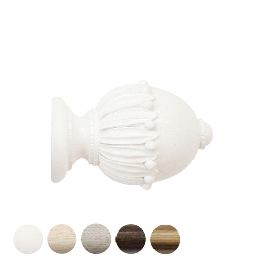 Jones Cathedral Wells 30mm Wooden Curtain Pole Finial - Cotton