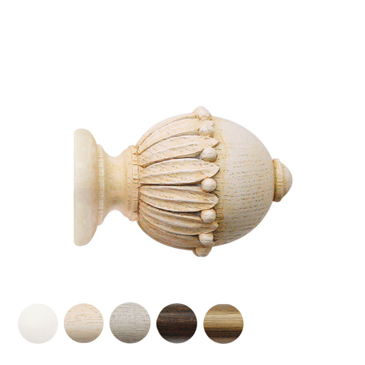 Jones Cathedral Wells 30mm Wooden Curtain Pole Finial - Ivory