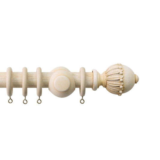 Jones Cathedral Wells 30mm Wooden Curtain Pole - Ivory