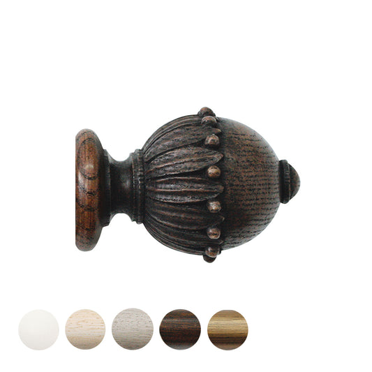 Jones Cathedral Wells 30mm Wooden Curtain Pole Finial - Oak
