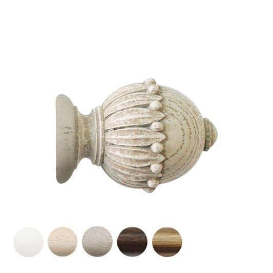 Jones Cathedral Wells 30mm Wooden Curtain Pole Finial - Putty