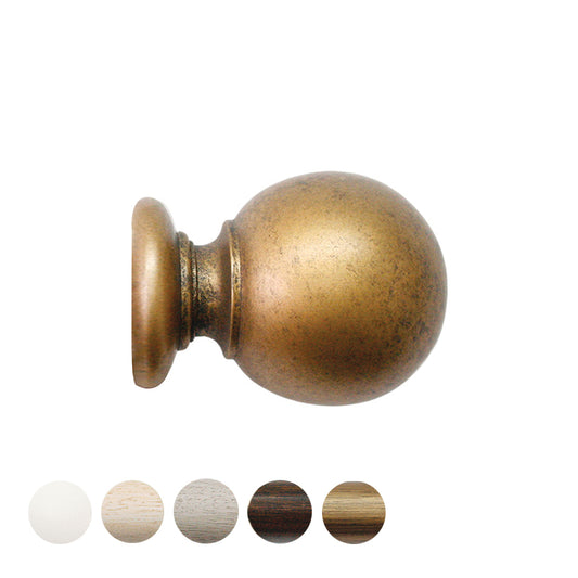 Jones Cathedral Ball 30mm Wooden Curtain Pole Finial - Antique Gold