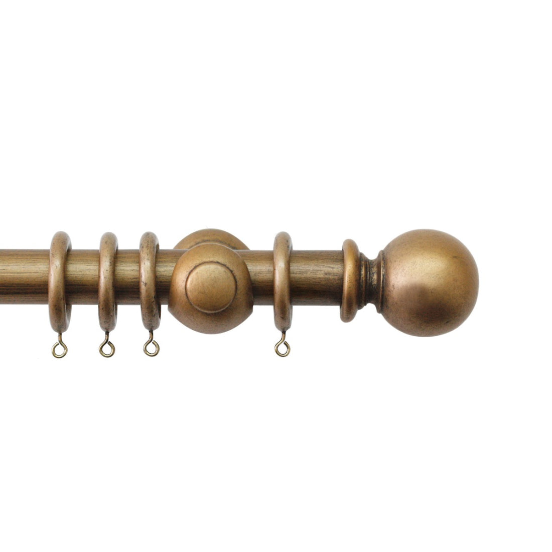 Jones Cathedral Ball 30mm Wooden Curtain Pole Finial - Antique Gold