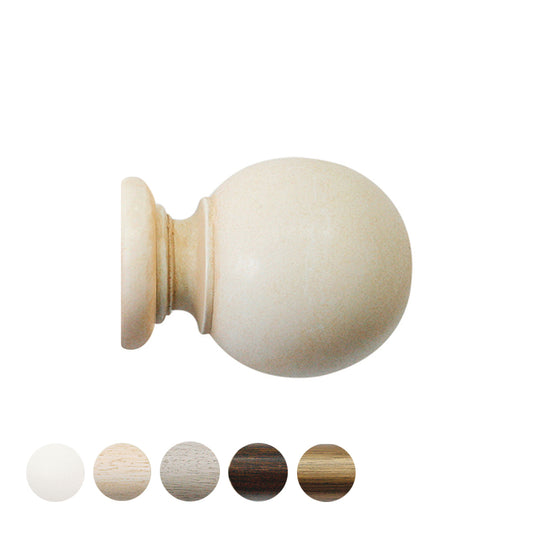 Jones Cathedral Ball 30mm Wooden Curtain Pole Finial - Ivory