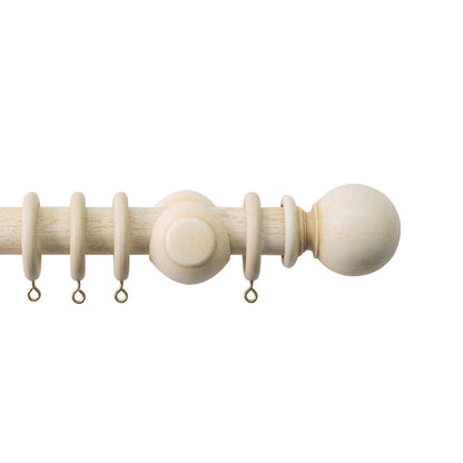Jones Cathedral Ball 30mm Wooden Curtain Pole Finial - Ivory