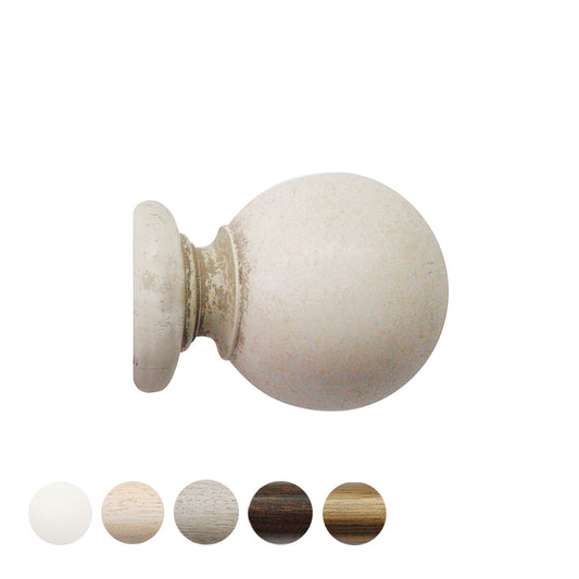 Jones Cathedral Ball 30mm Wooden Curtain Pole Finial - Putty
