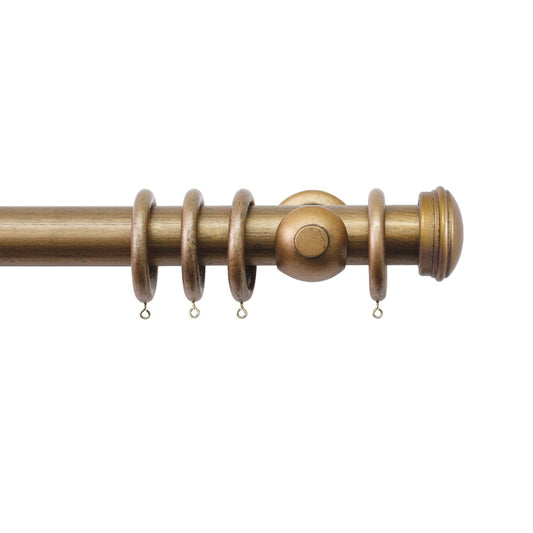 Jones Florentine End Cap 48mm Wooden Curtain Pole - Antique Gold