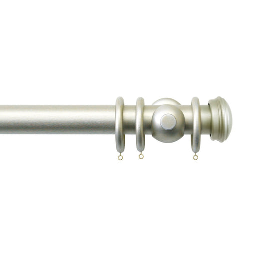 Jones Florentine End Cap 48mm Wooden Curtain Pole - Champagne Silver