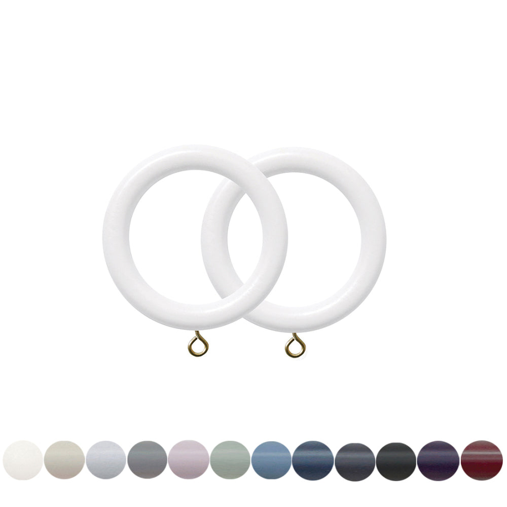 Jones Estate 48mm Wooden Curtain Ring - Alabaster