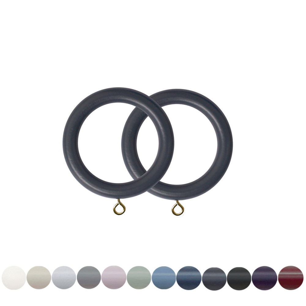 Jones Estate 48mm Wooden Curtain Ring - Basalt