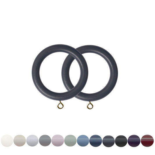 Jones Estate 48mm Wooden Curtain Ring - Basalt