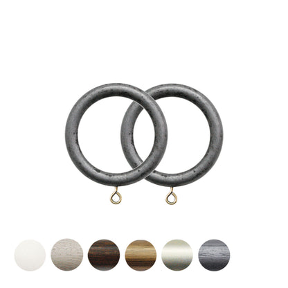Jones Florentine 48mm Wooden Curtain Ring - Pewter