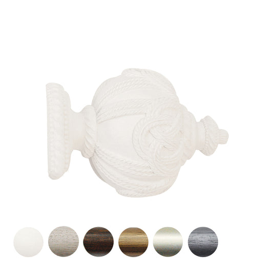 Jones Florentine Rope 48mm Wooden Curtain Pole Finial - Cotton