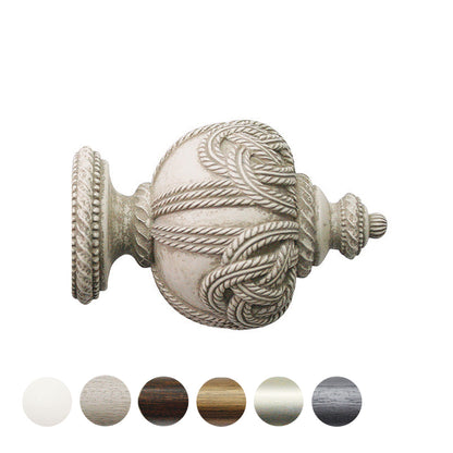 Jones Florentine Rope 48mm Wooden Curtain Pole Finial - Putty
