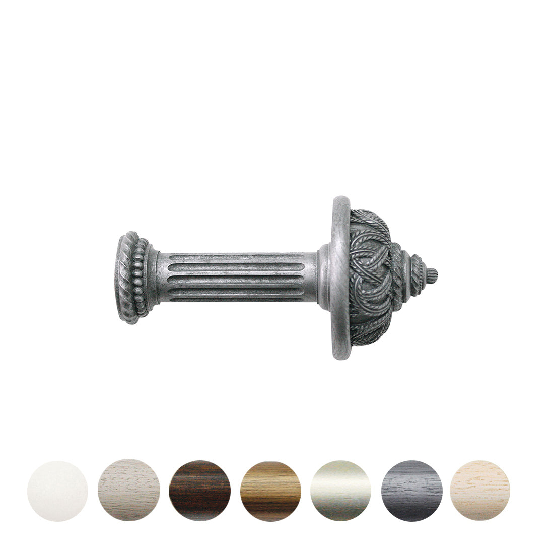 Jones Florentine Rope Wooden Curtain Holdback - Pewter