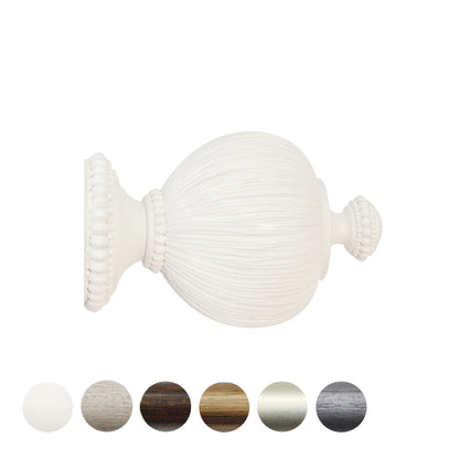 Jones Florentine Pleated 48mm Wooden Curtain Pole Finial - Cotton