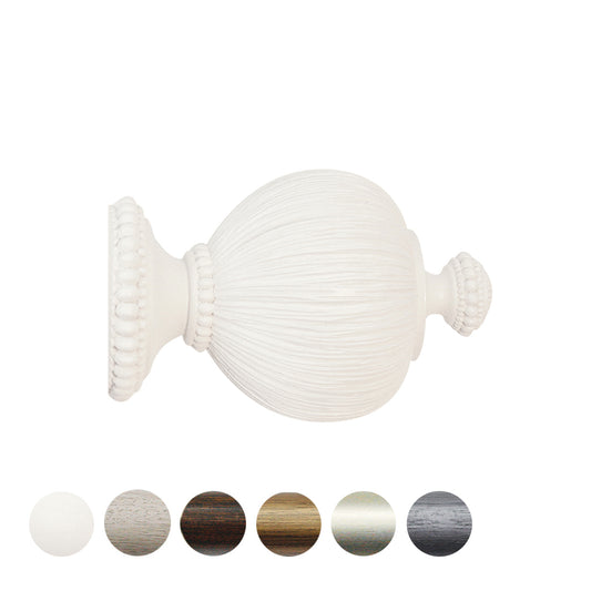 Jones Florentine Pleated 48mm Wooden Curtain Pole Finial - Cotton