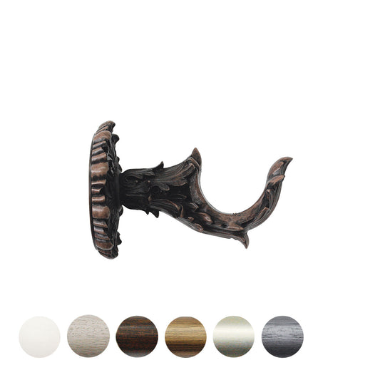 Jones Florentine 48mm Wooden Curtain Pole Acanthus Bracket - Oak
