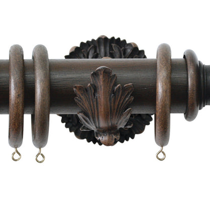 Jones Florentine 48mm Wooden Curtain Pole Acanthus Bracket - Oak