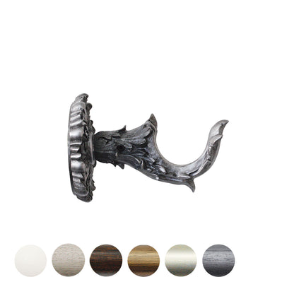 Jones Florentine 48mm Wooden Curtain Pole Acanthus Bracket - Pewter