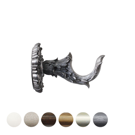 Jones Florentine 48mm Wooden Curtain Pole Acanthus Bracket - Pewter