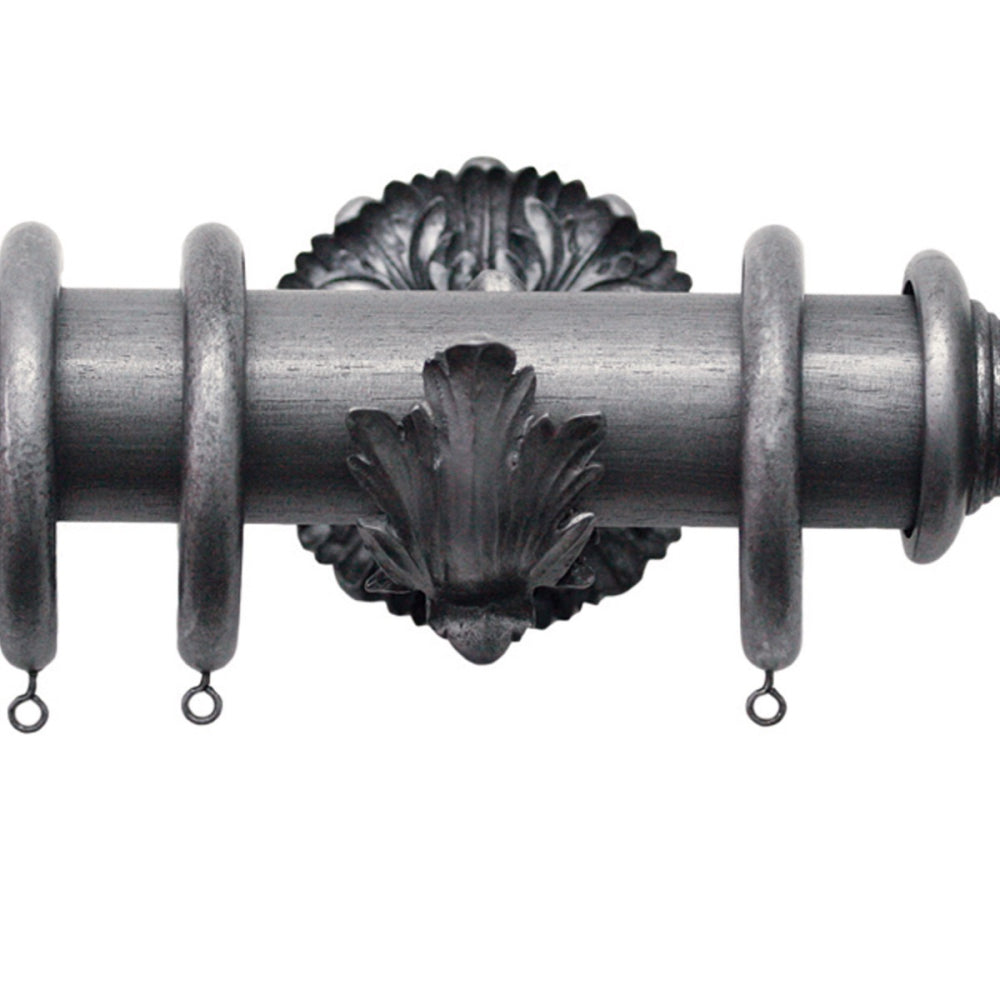 Jones Florentine 48mm Wooden Curtain Pole Acanthus Bracket - Pewter