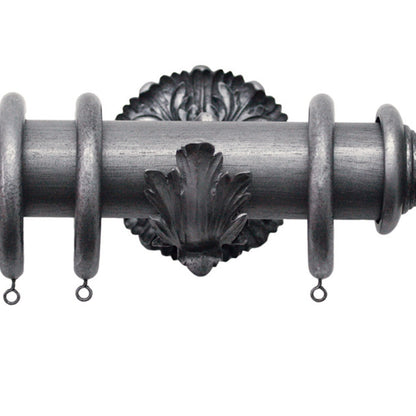 Jones Florentine 48mm Wooden Curtain Pole Acanthus Bracket - Pewter