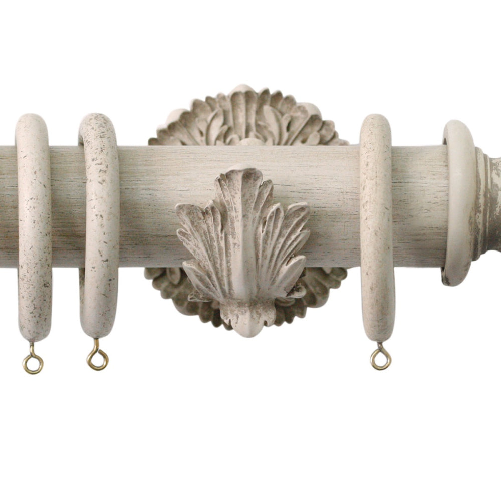 Jones Florentine 48mm Wooden Curtain Pole Acanthus Bracket - Putty