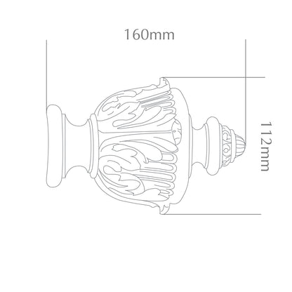 Jones Estate Acanthus 48mm Wooden Curtain Pole - Lead