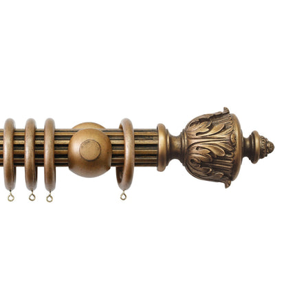 Jones Florentine 48mm Wooden Curtain Pole Bracket - Antique Gold