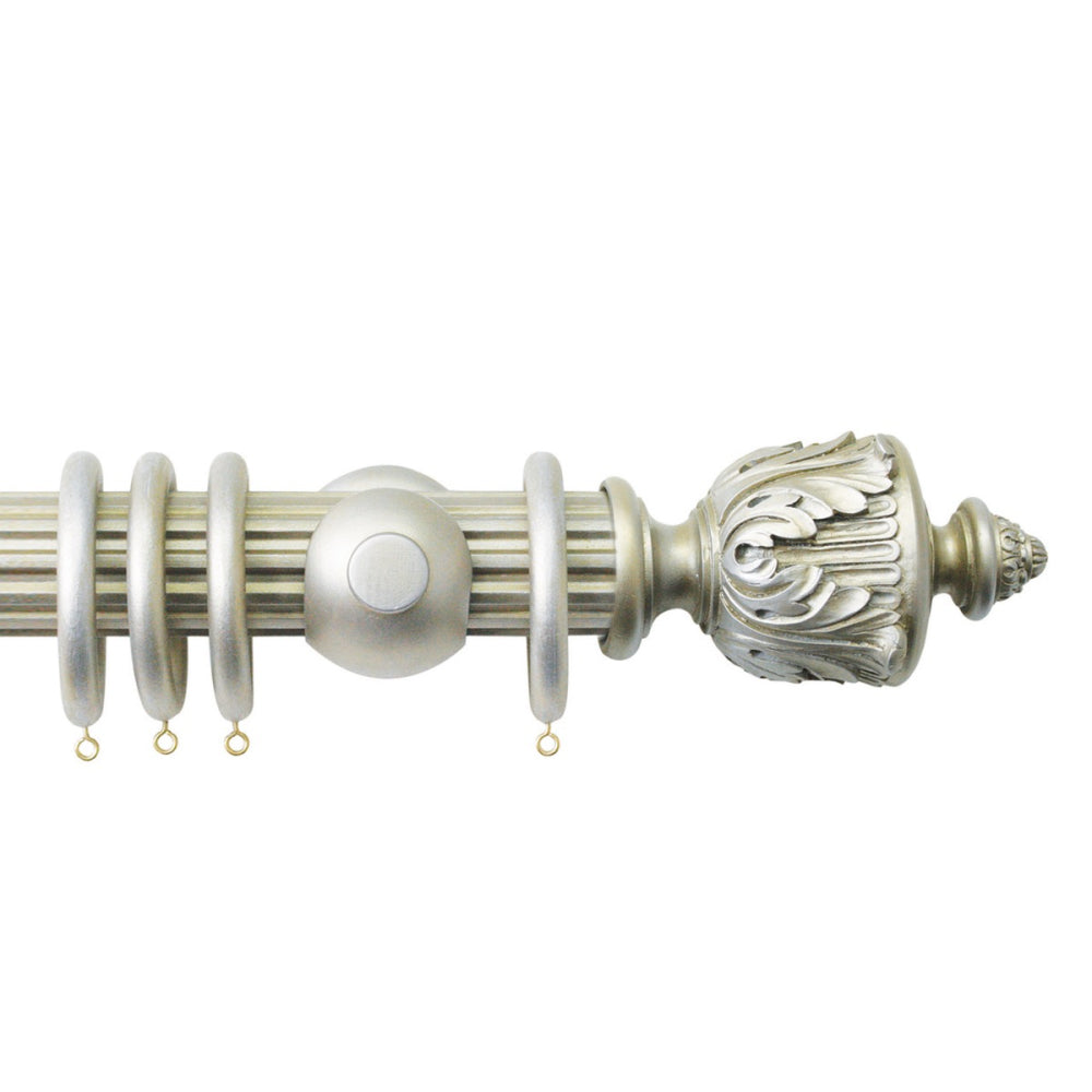 Jones Florentine 48mm Wooden Curtain Pole Bracket - Champagne Silver
