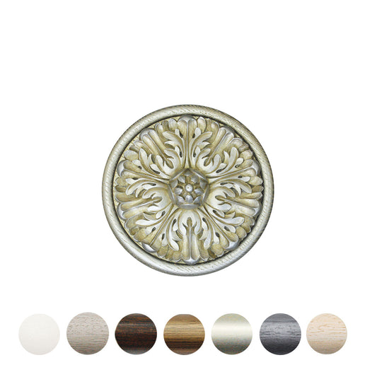 Jones Florentine Acanthus Wooden Curtain Holdback - Champagne Silver