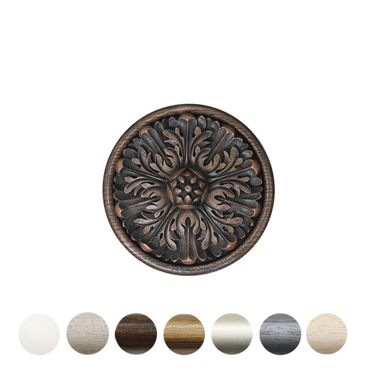 Jones Florentine Acanthus Wooden Curtain Holdback - Oak