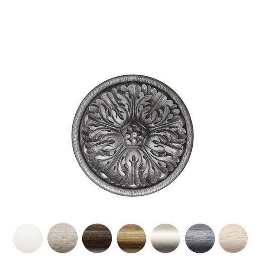 Jones Florentine Acanthus Wooden Curtain Holdback - Pewter