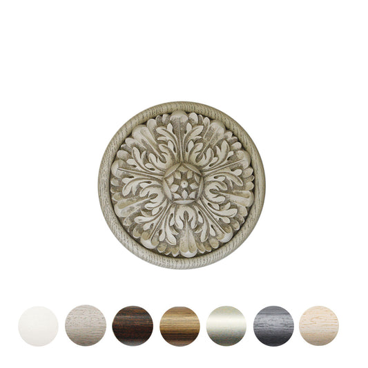 Jones Florentine Acanthus Wooden Curtain Holdback - Putty