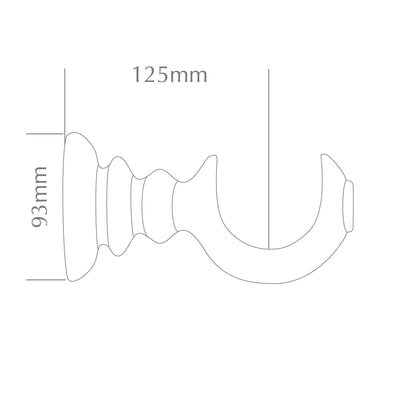 Jones Grande Rope 63mm Wooden Curtain Pole - Pewter