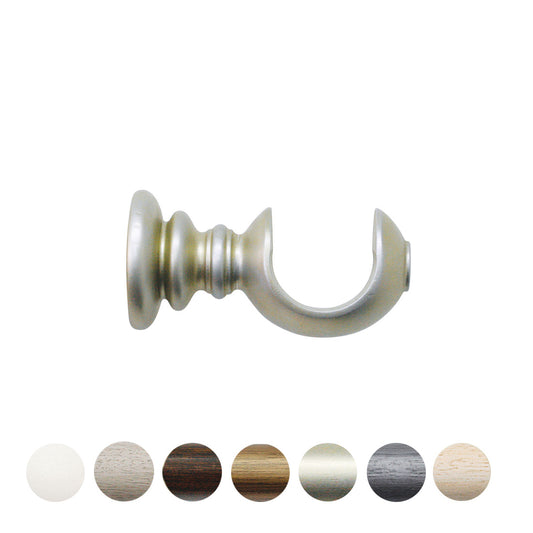 Jones Grande 63mm Wooden Curtain Pole Bracket - Champagne Silver