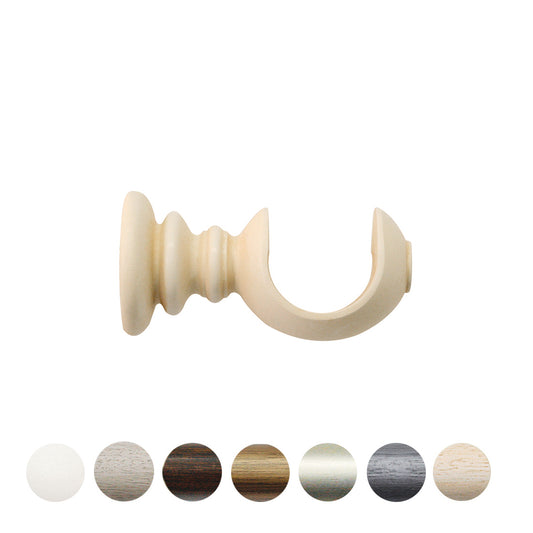 Jones Grande 63mm Wooden Curtain Pole Bracket - Ivory