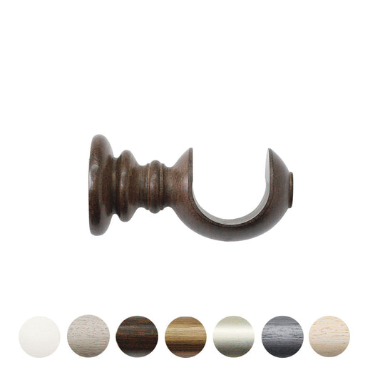 Jones Grande 63mm Wooden Curtain Pole Bracket - Oak