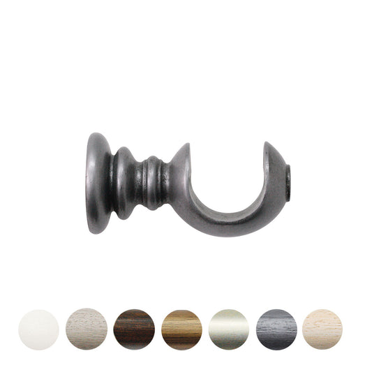 Jones Grande 63mm Wooden Curtain Pole Bracket - Pewter