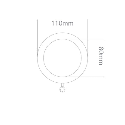 Jones Grande 63mm Wooden Curtain Ring - Pewter