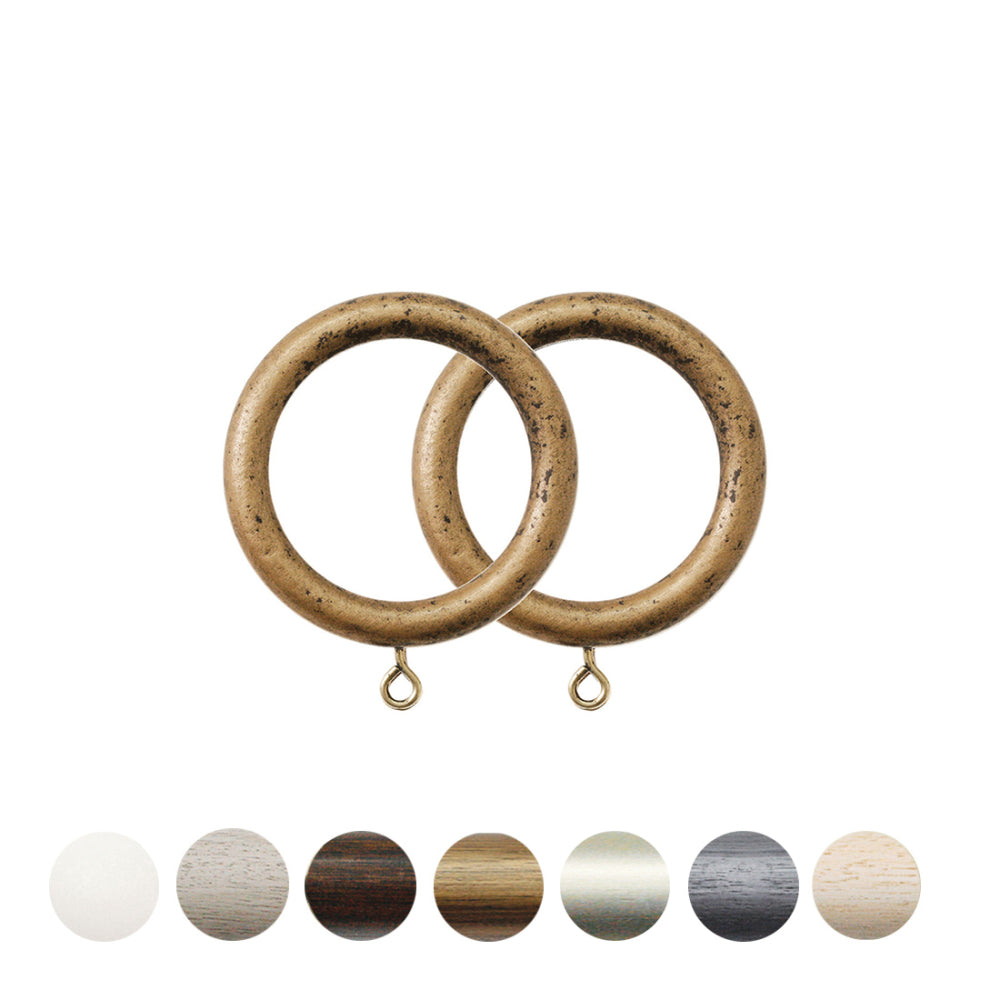 Jones Grande 63mm Wooden Curtain Ring - Antique Gold