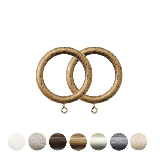 Jones Grande 63mm Wooden Curtain Ring - Antique Gold