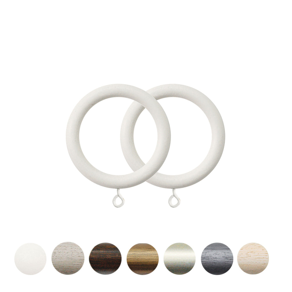 Jones Grande 63mm Wooden Curtain Ring - Cotton