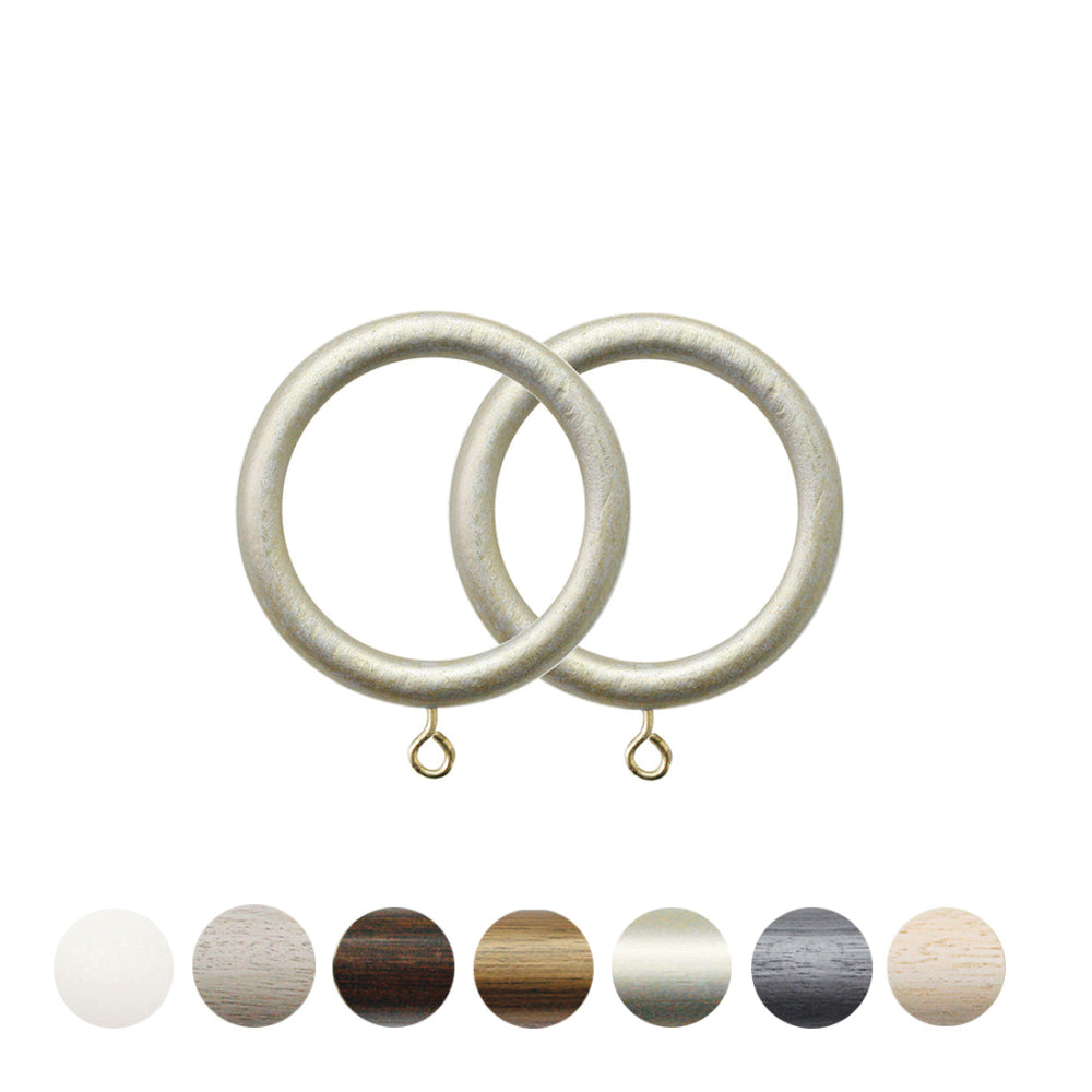 Jones Grande 63mm Wooden Curtain Ring - Champagne Silver