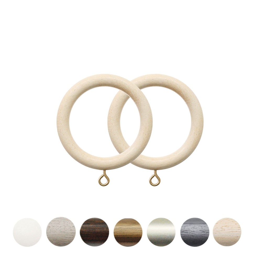 Jones Grande 63mm Wooden Curtain Ring - Ivory