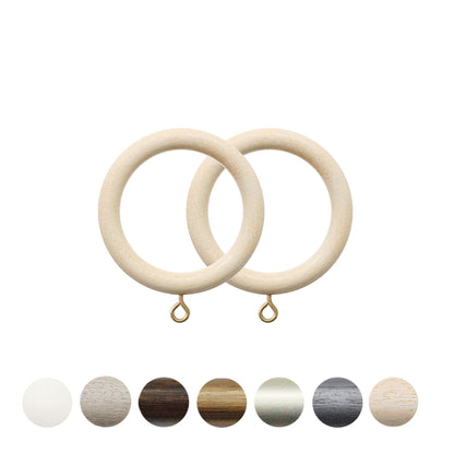 Jones Grande 63mm Wooden Curtain Ring - Ivory