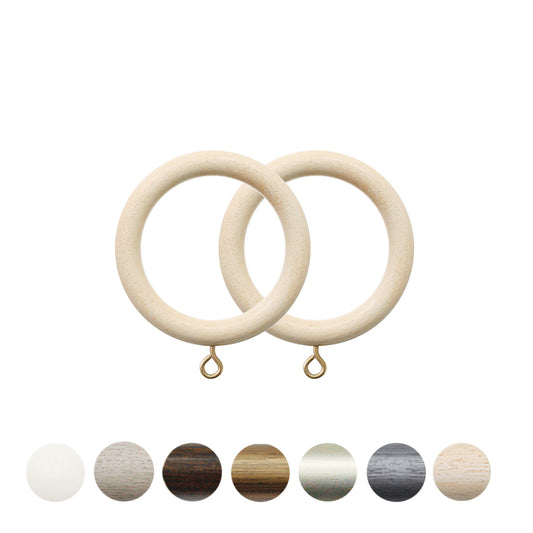 Jones Grande 63mm Wooden Curtain Ring - Ivory