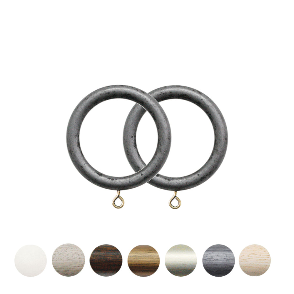 Jones Grande 63mm Wooden Curtain Ring - Pewter