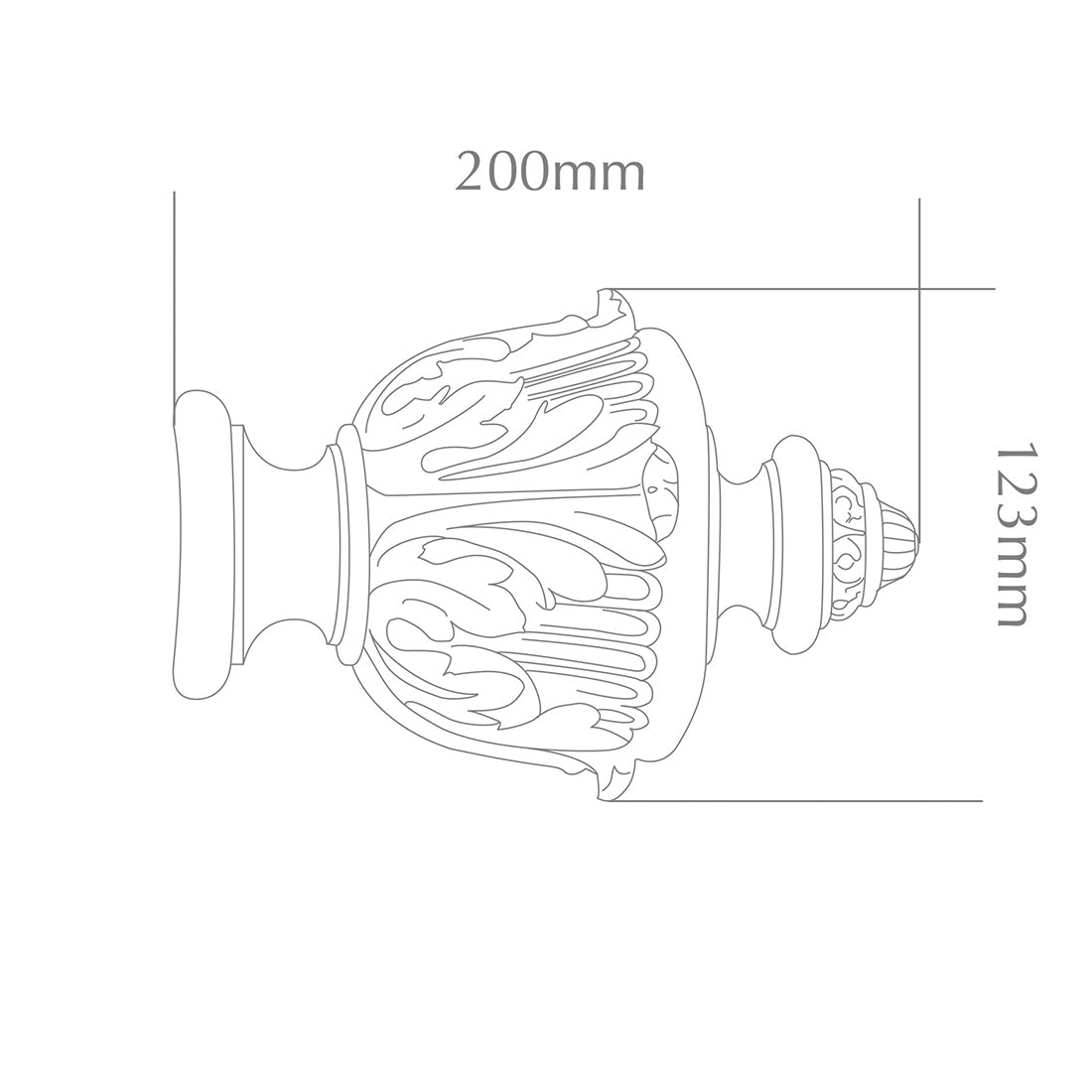 Jones Grande Acanthus 63mm Wooden Curtain Pole - Antique Gold